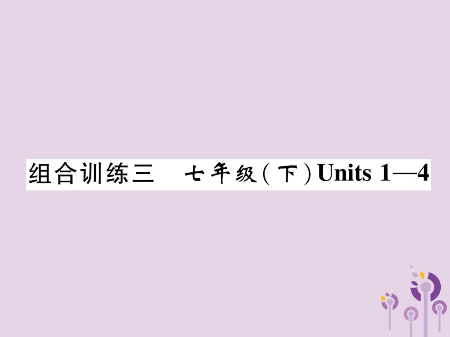 宜宾专中考英语总复习第一篇教材知识梳理篇组合训练3七下Units14精练.ppt_第1页