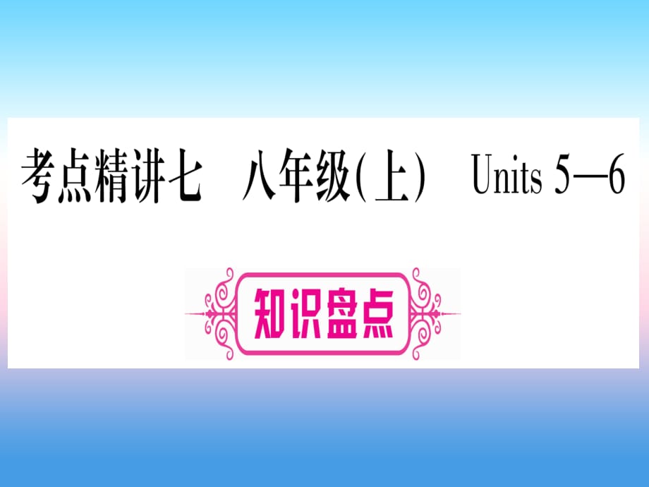 甘肃中考英语第一篇教材系统复习考点精讲7八上Units56新冀教 1.ppt_第1页