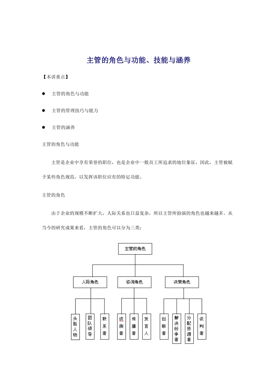 主管的角色、技能与涵养_第1页