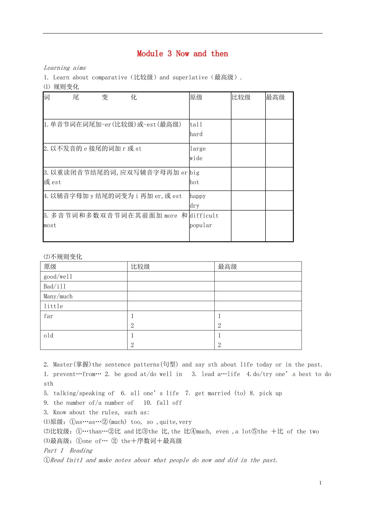 山东宁津育新中学九级英语下册Module 3 Now and then测 外研.doc_第1页