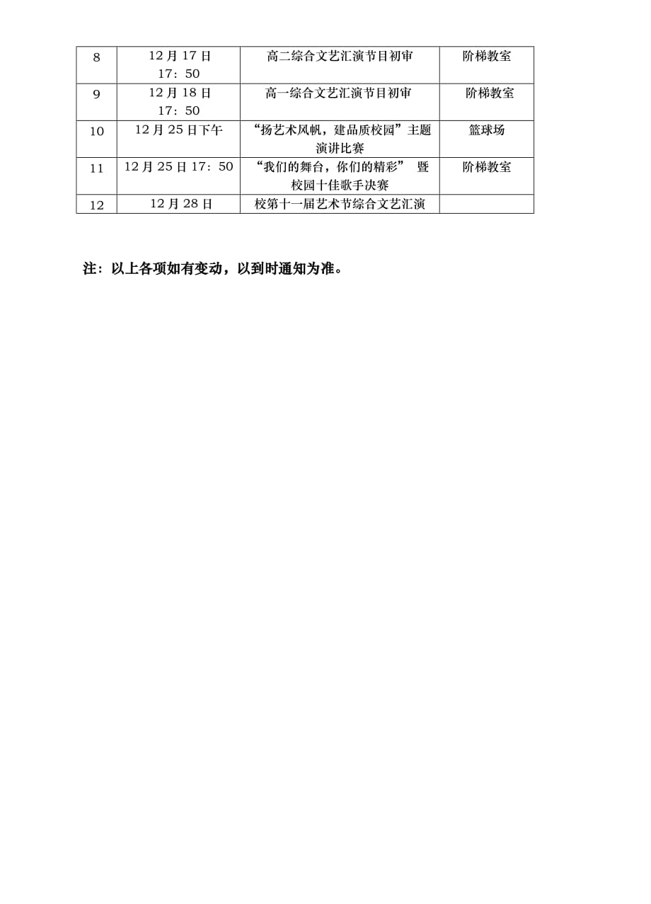 萧山八中第五届艺体周工作计划总结_第3页