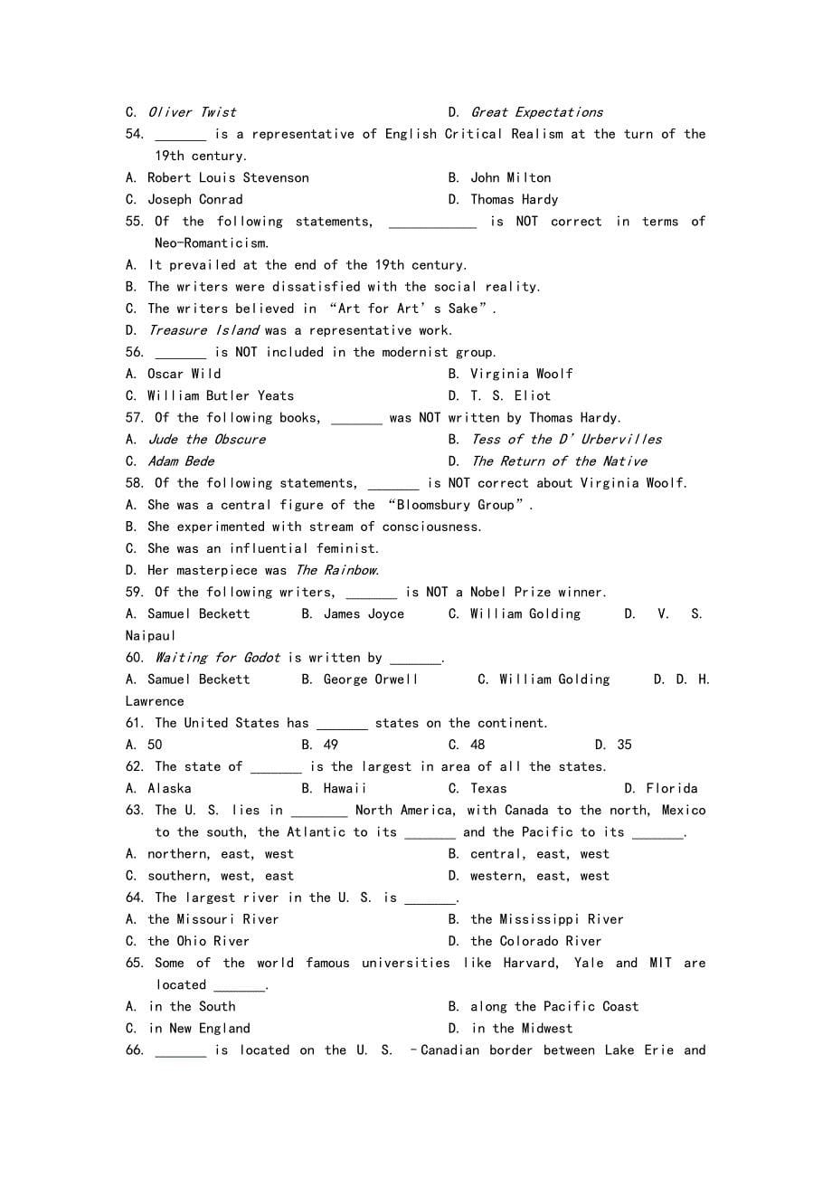 英语国家概况课后习题答案解析(完整版).doc_第5页