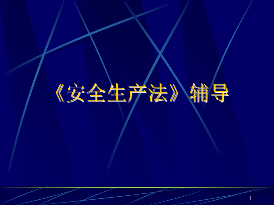 《精编》安全生产法专项辅导_第1页