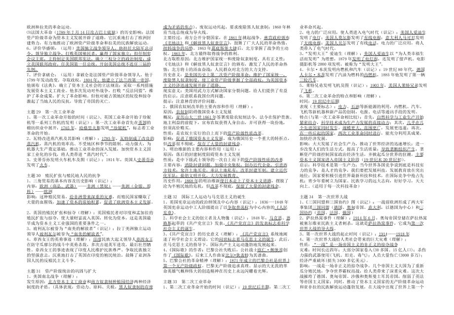 湖南省2020年初中历史毕业会考复习提纲 北师大版_第4页