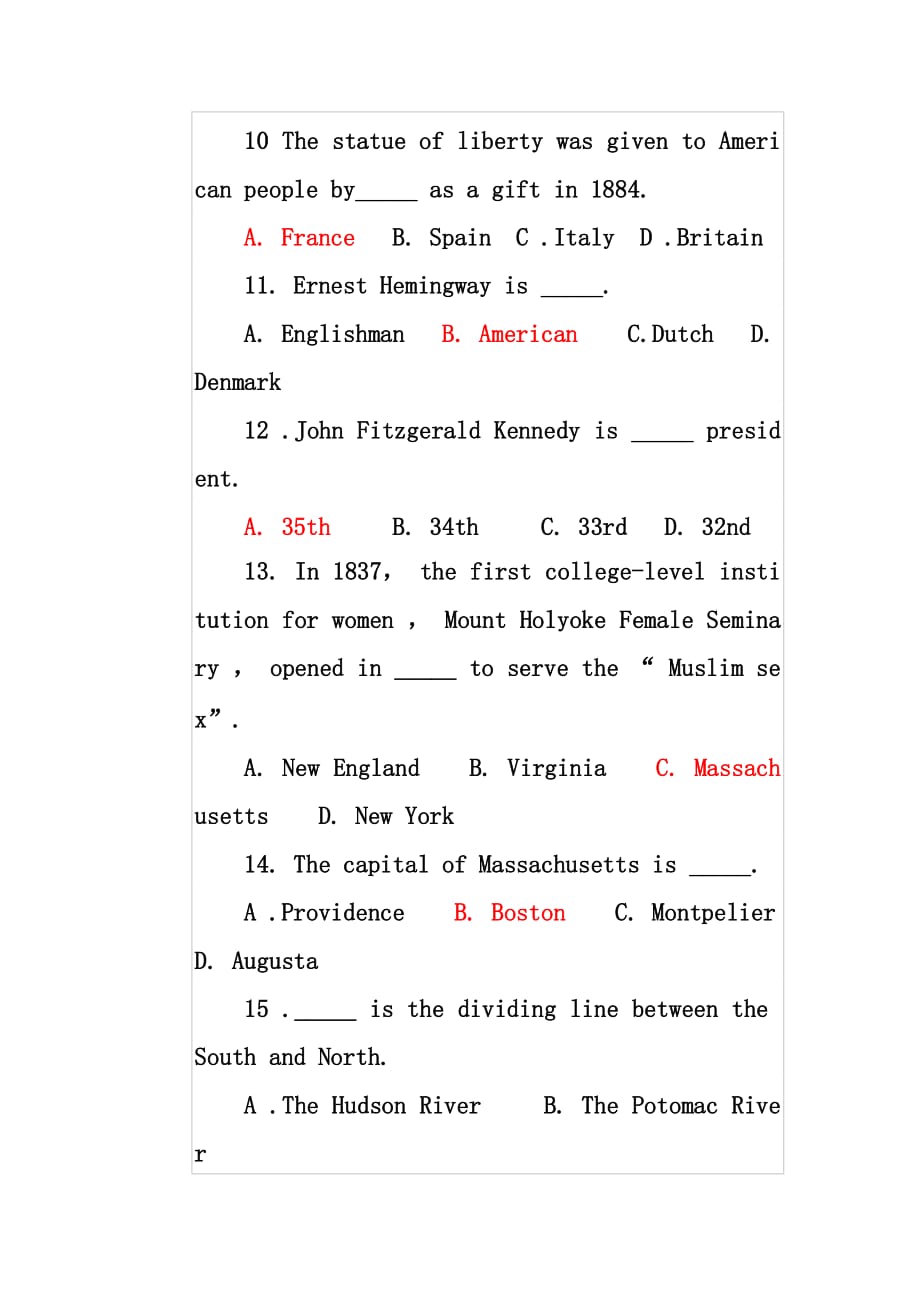 1美国概况练习 1(含答案).doc_第3页