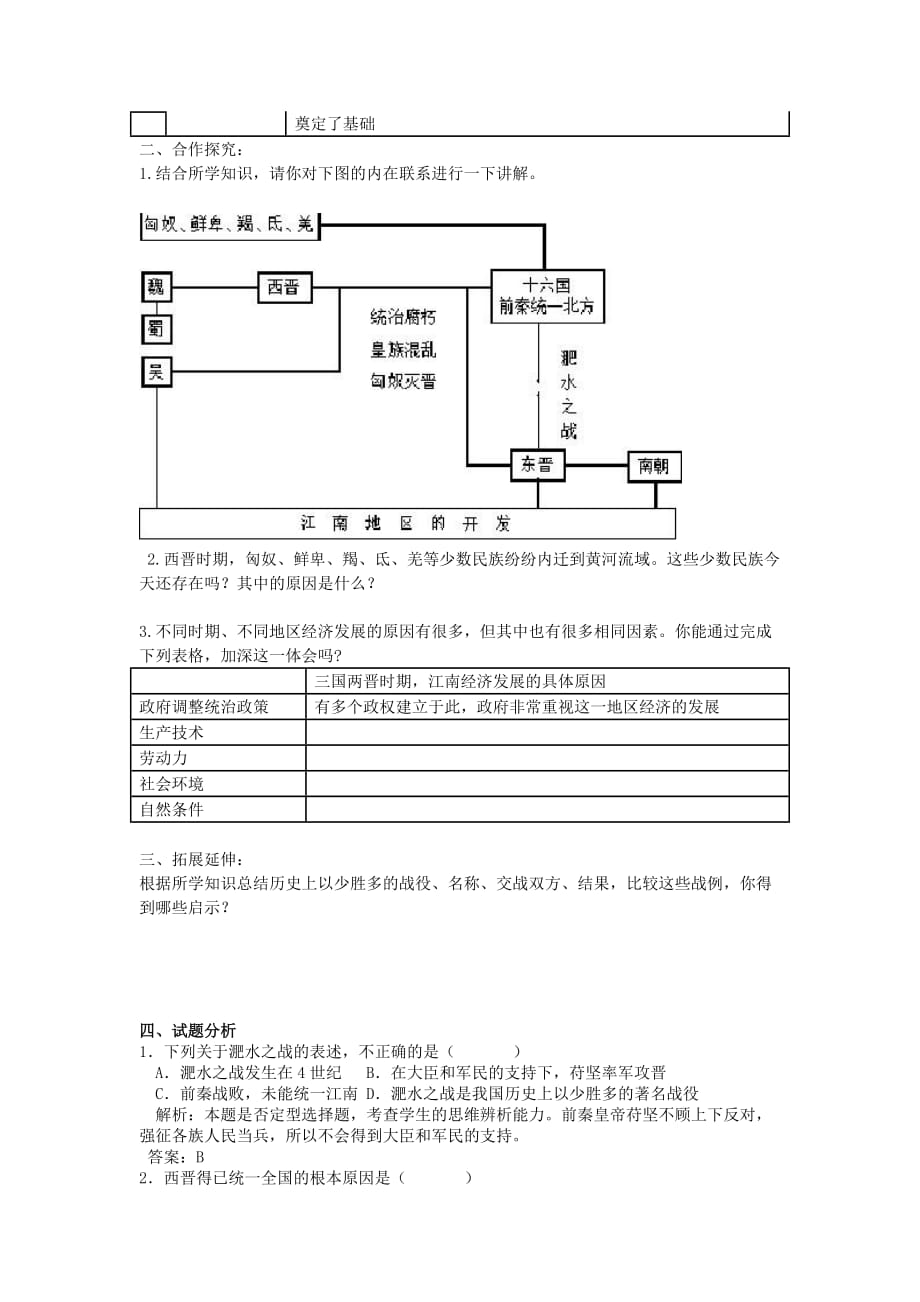 山东省新泰市放城镇初级中学七年级历史上册 19 江南地区开发学案（无答案） 新人教版_第2页