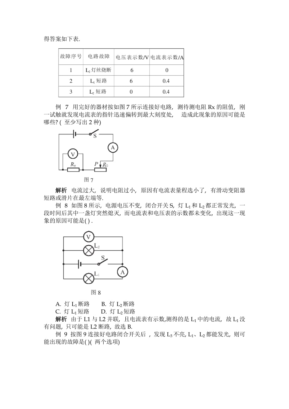 电路故障分析(例题+解题规律).doc_第3页