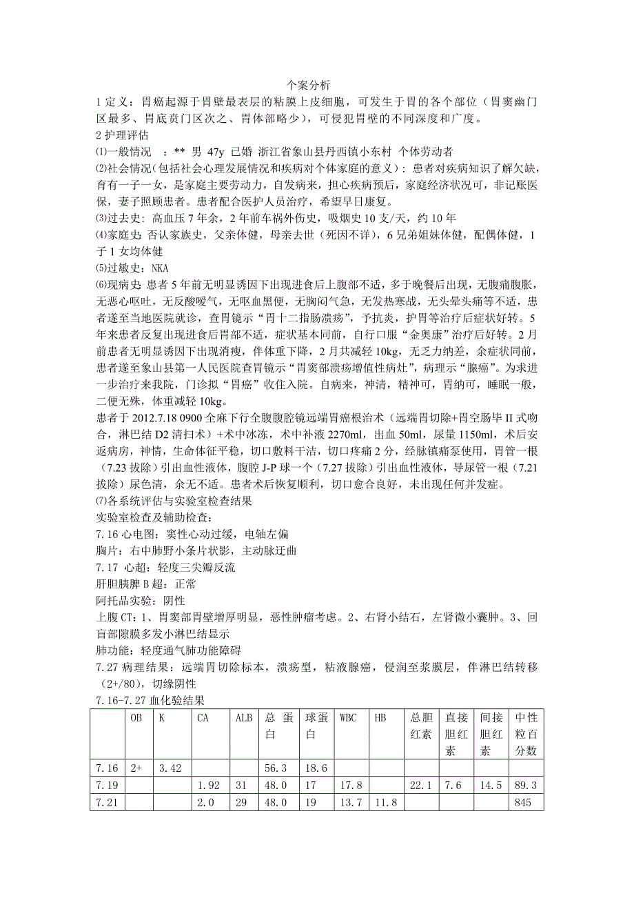 胃癌个案分析.doc_第1页