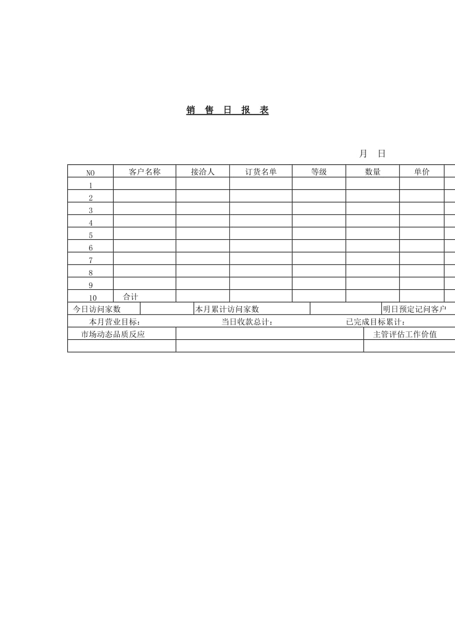 《精编》销售情况日记录报表_第1页