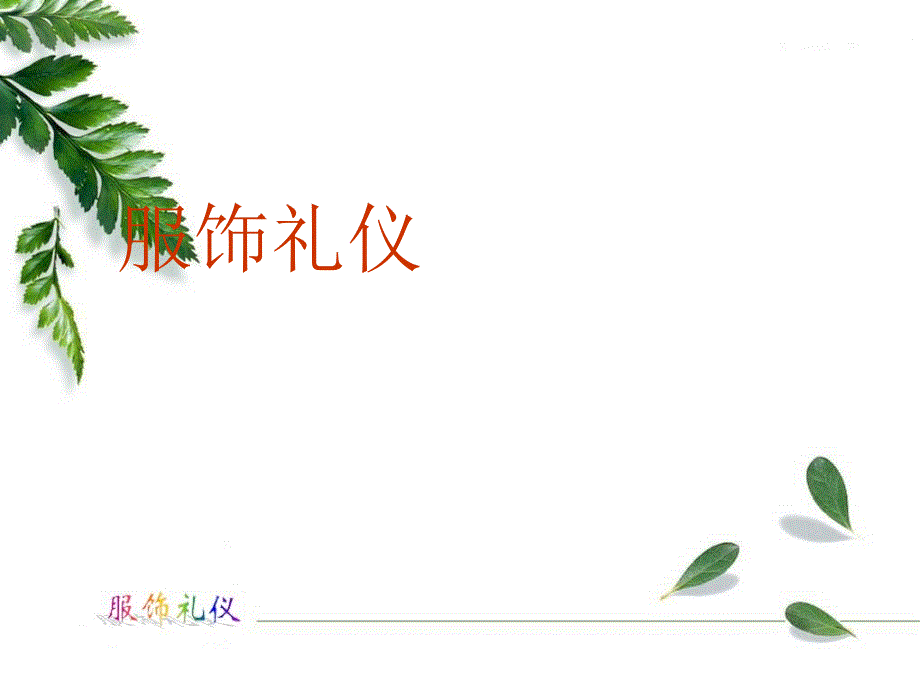 《精编》服饰的艺术常识与礼仪规范_第1页