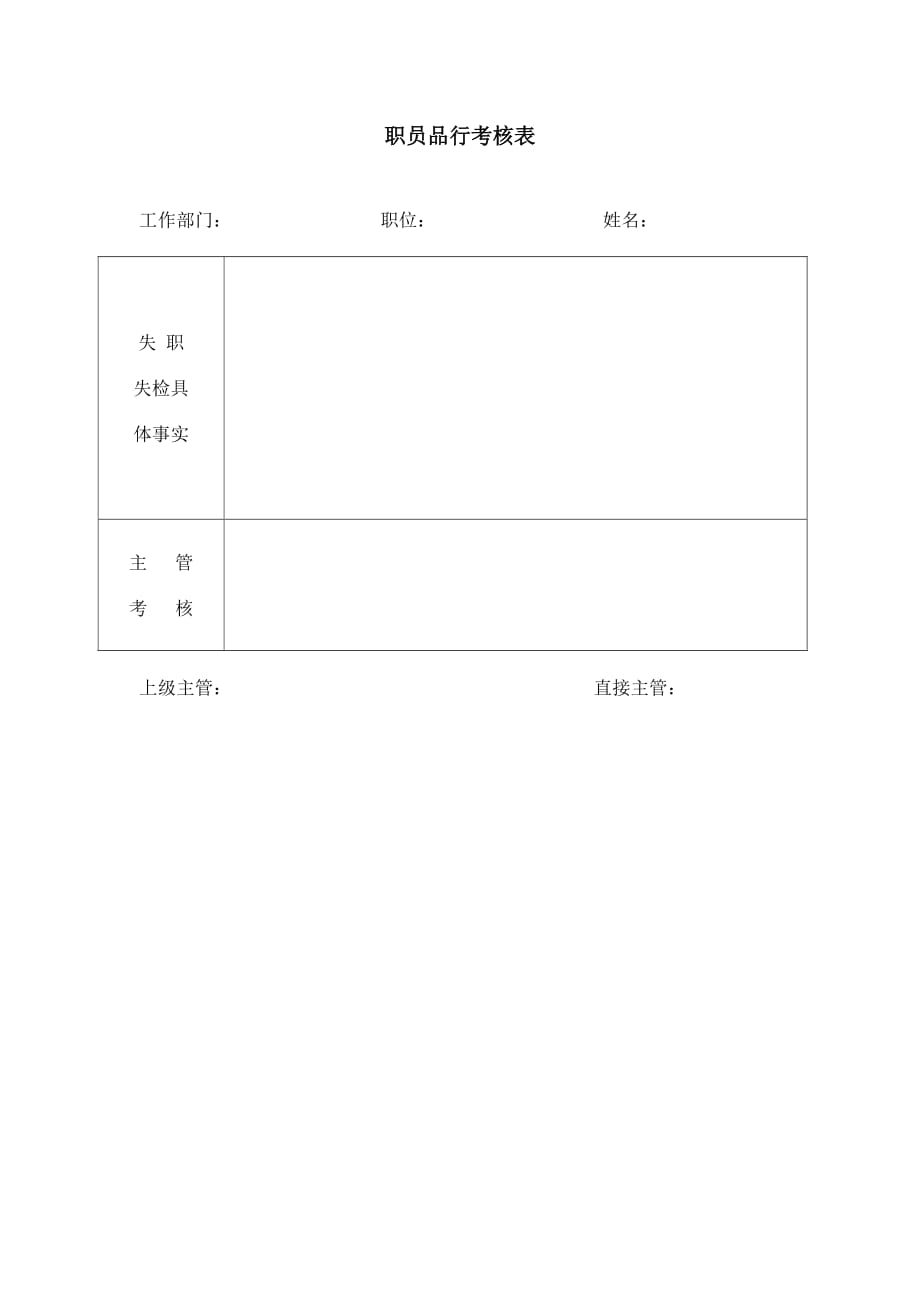 《精编》职员失职失检情况考核表_第1页