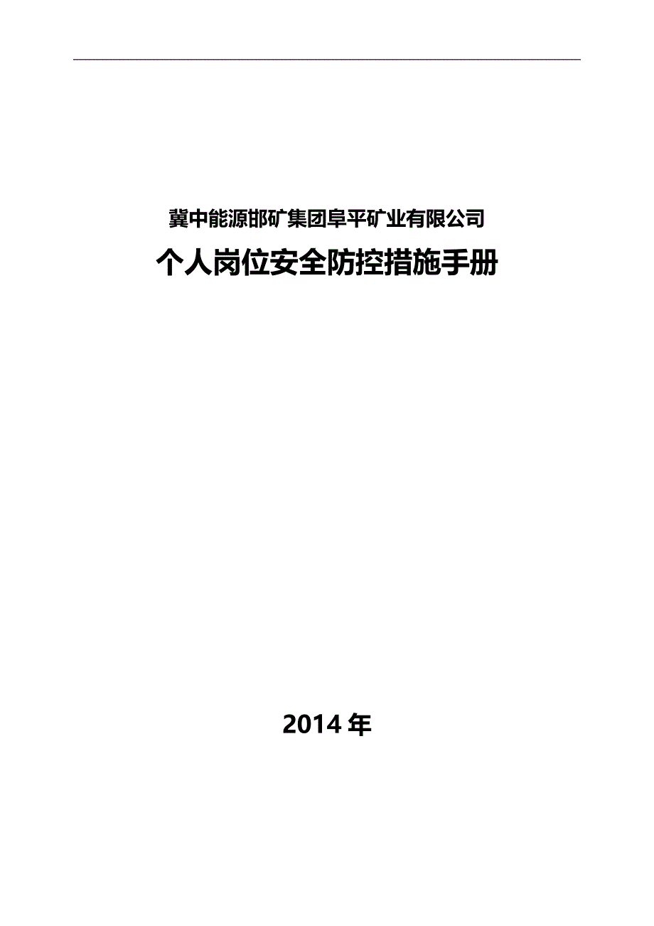 2020（岗位职责）某矿业有限公司个人岗位安全防控措施手册_第1页