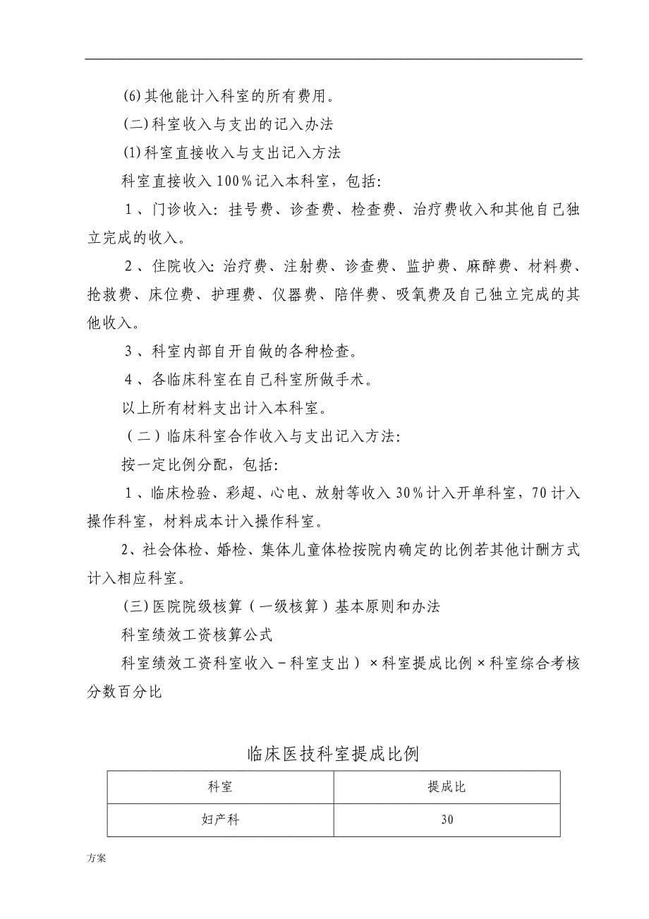 便民医院绩效分配的解决方案包括实施细则考核表.doc_第5页