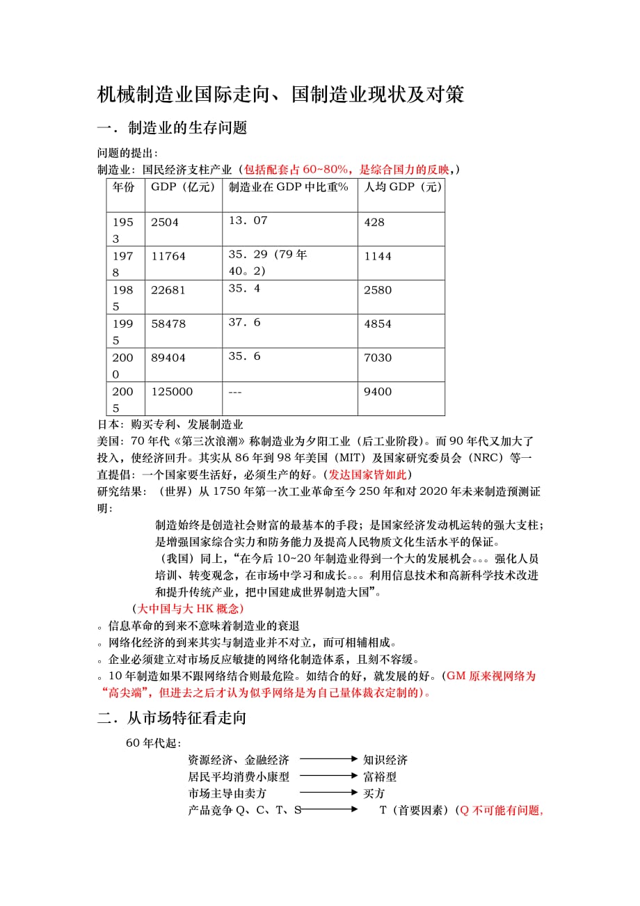 机械制造业国际走向、国内制造业现状与对策_第1页