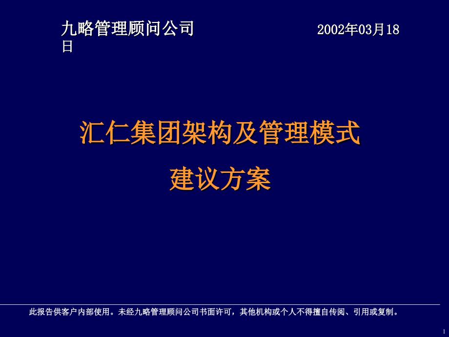 《精编》某集团架构与管理模式建议方案_第1页