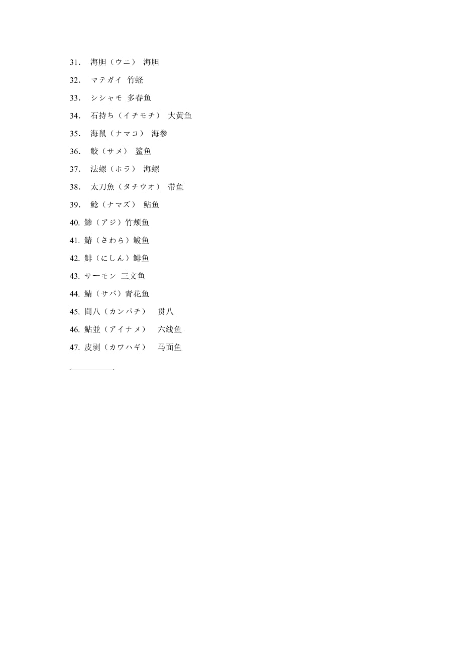 各种鱼日语的叫法.doc_第2页