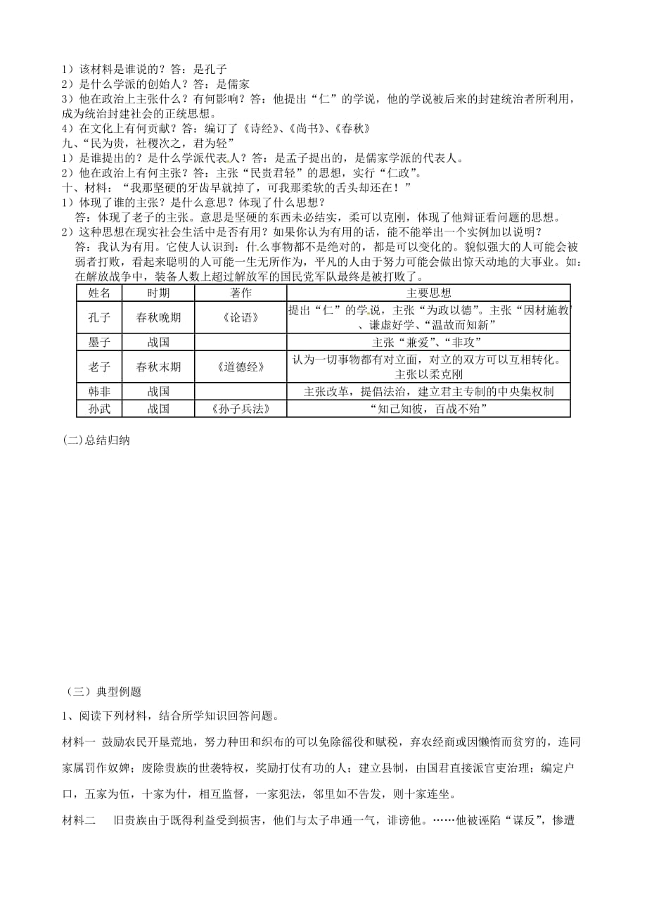 山东省肥城市湖屯镇初级中学七年级历史 第4-17课复习学案（无答案）_第3页