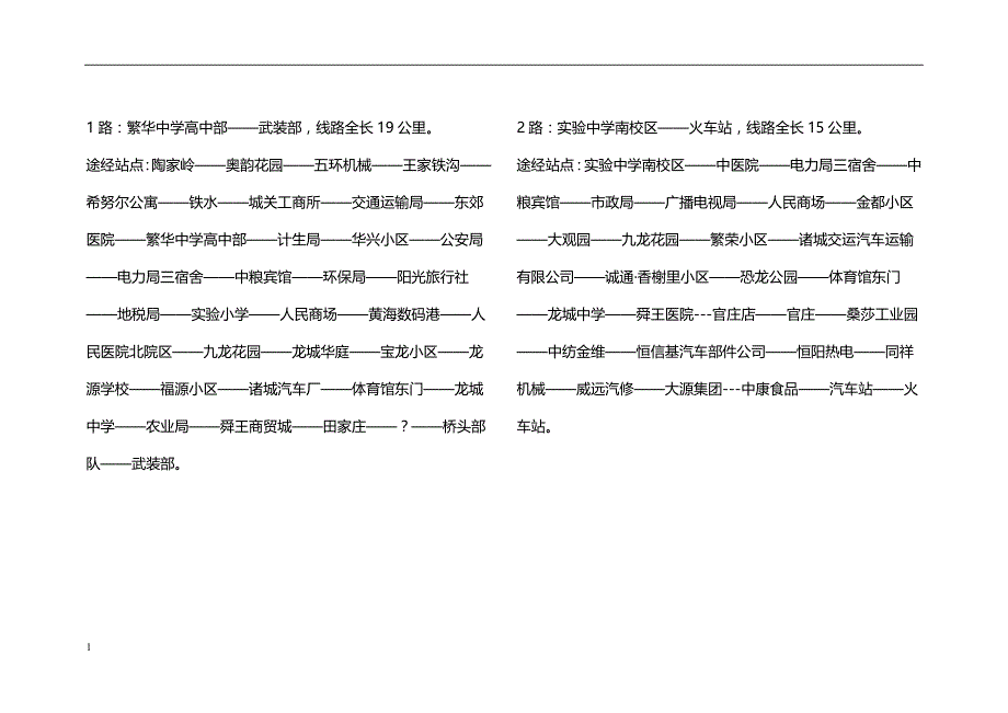 诸城公交车线路研究报告_第1页