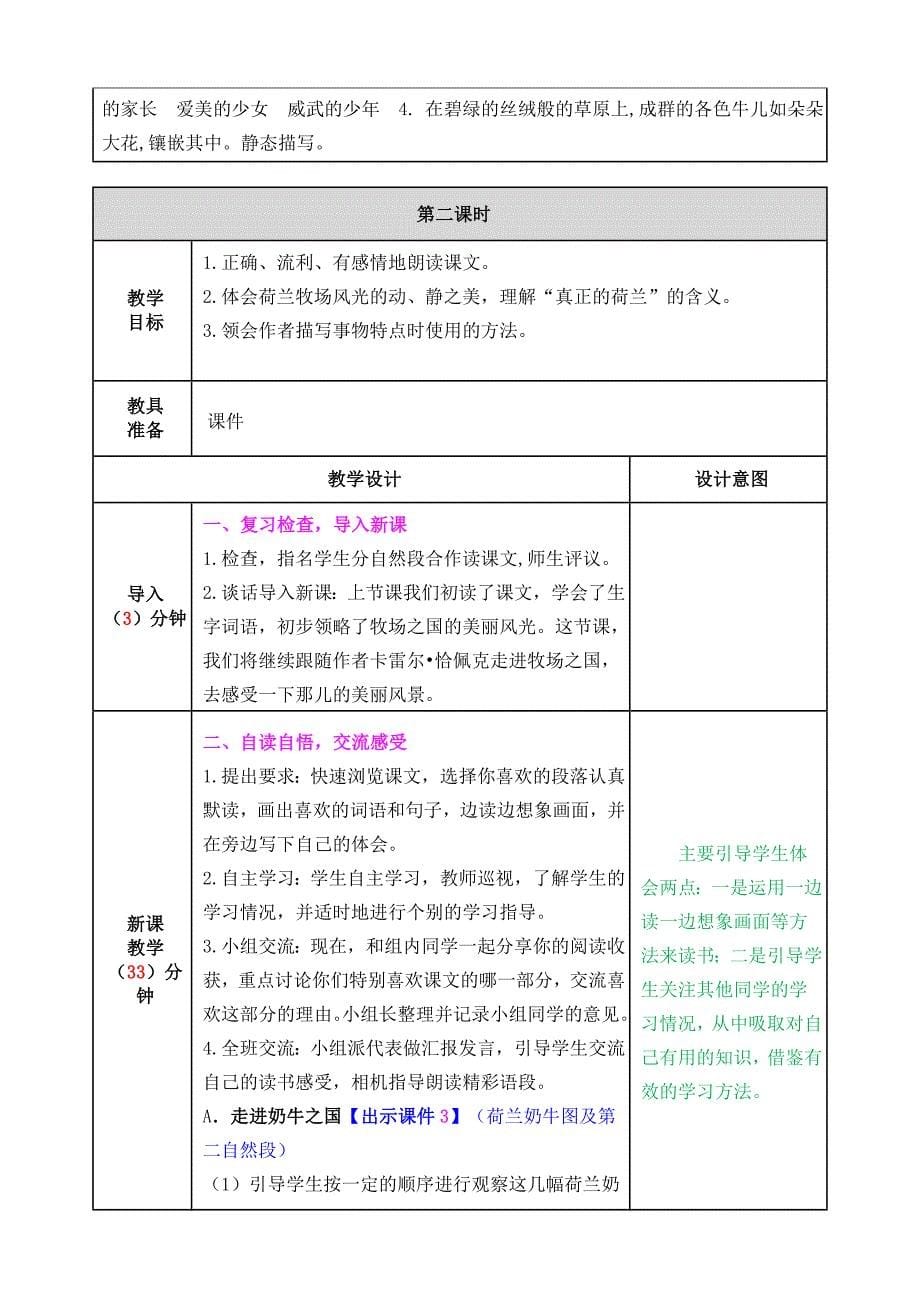 部编版小学五年级语文下册：19 牧场之国教案_第5页