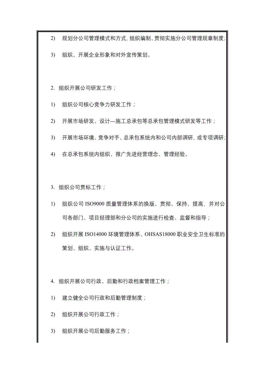 《精编》建筑工程公司综合管理部岗位说明书_第2页