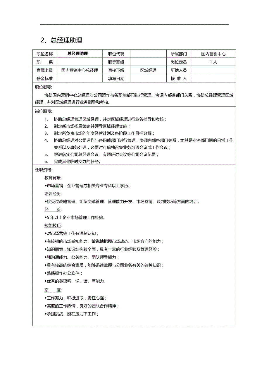 2020（岗位职责）营销中心岗位职责书_第4页