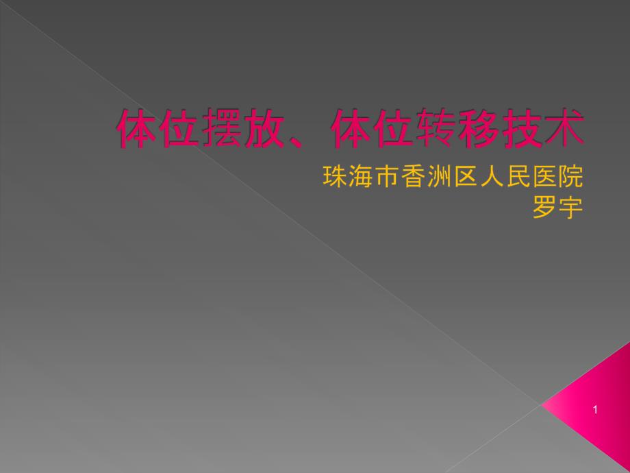 体位摆放、体位转移技术PPT幻灯片课件_第1页