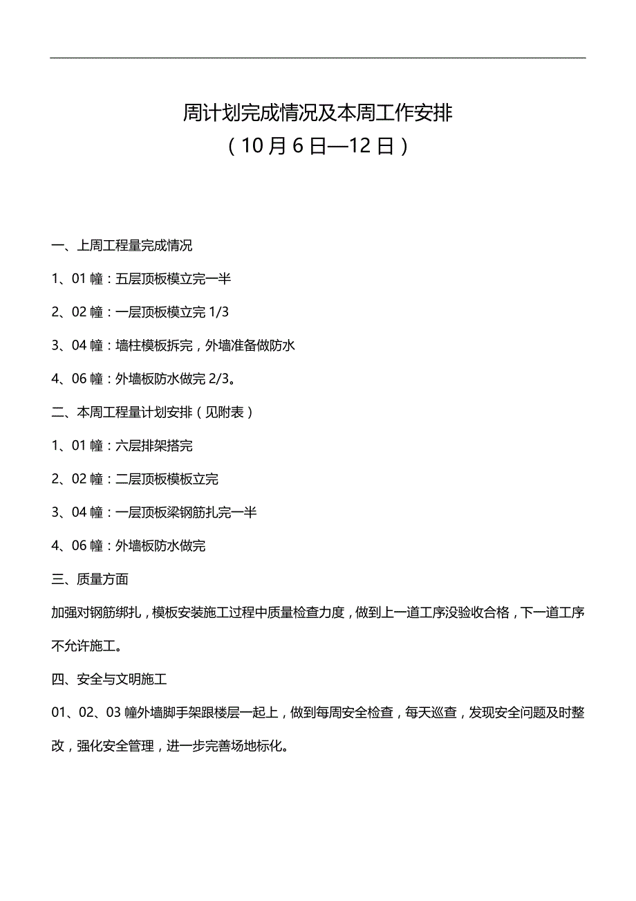 2020（工作计划）上周计划完成情况及本周工作安排_第2页