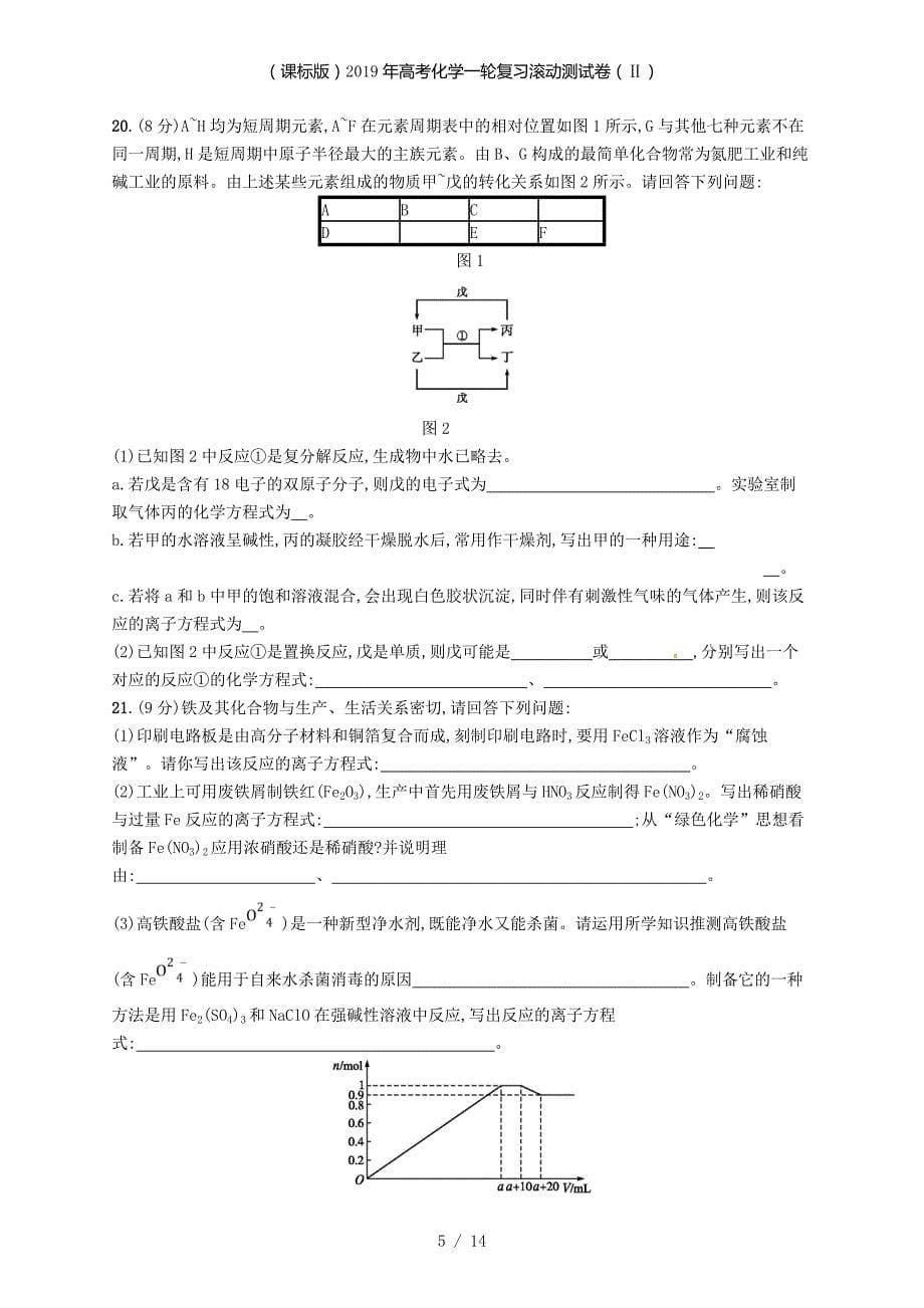 高考化学一轮复习滚动测试卷（Ⅱ）_第5页