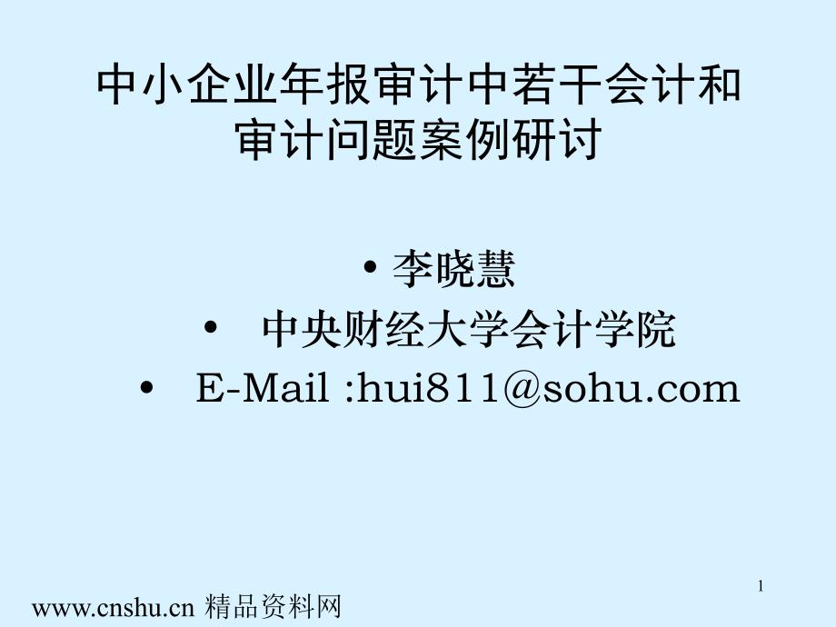 《精编》中小企业年报审计问题案例分析_第1页