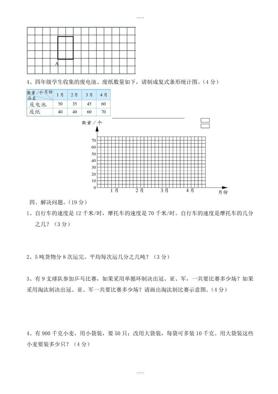 2020届人教版四年级第二学期数学期末试卷_第3页