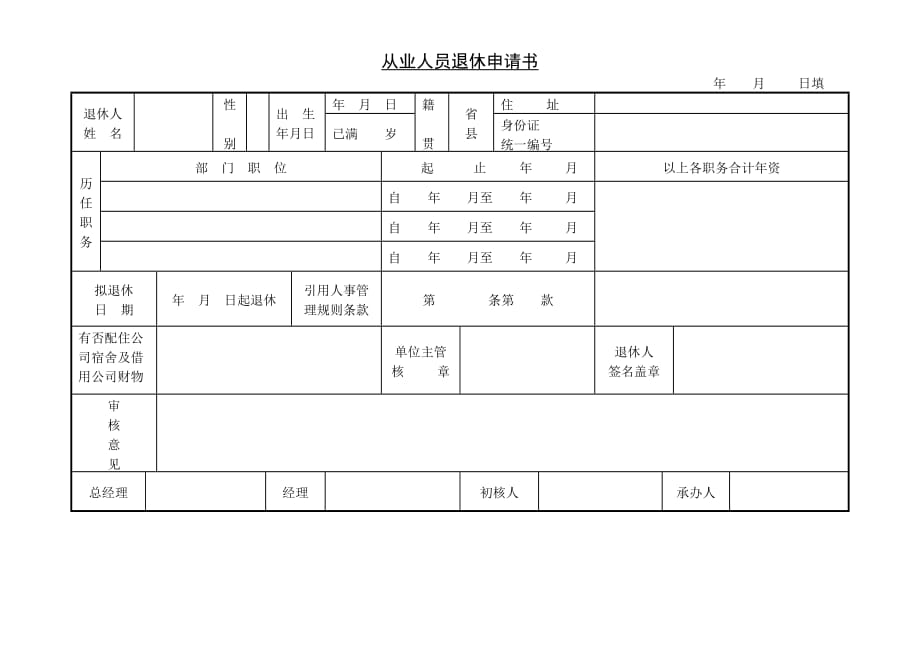 《精编》精编人事管理表格大全78_第1页