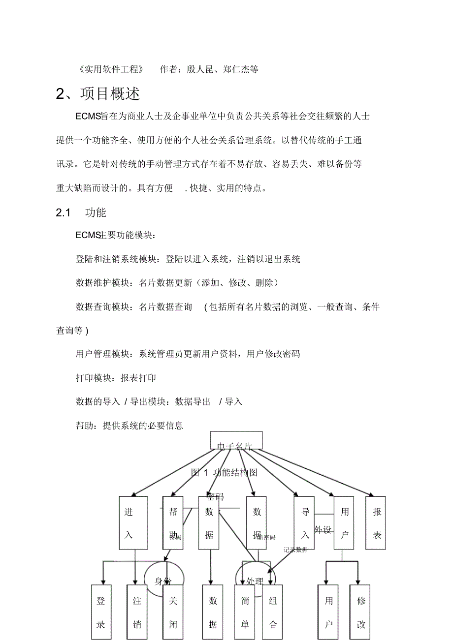 最新名片管理系统需求分析规格说明-曹鹏组_第3页