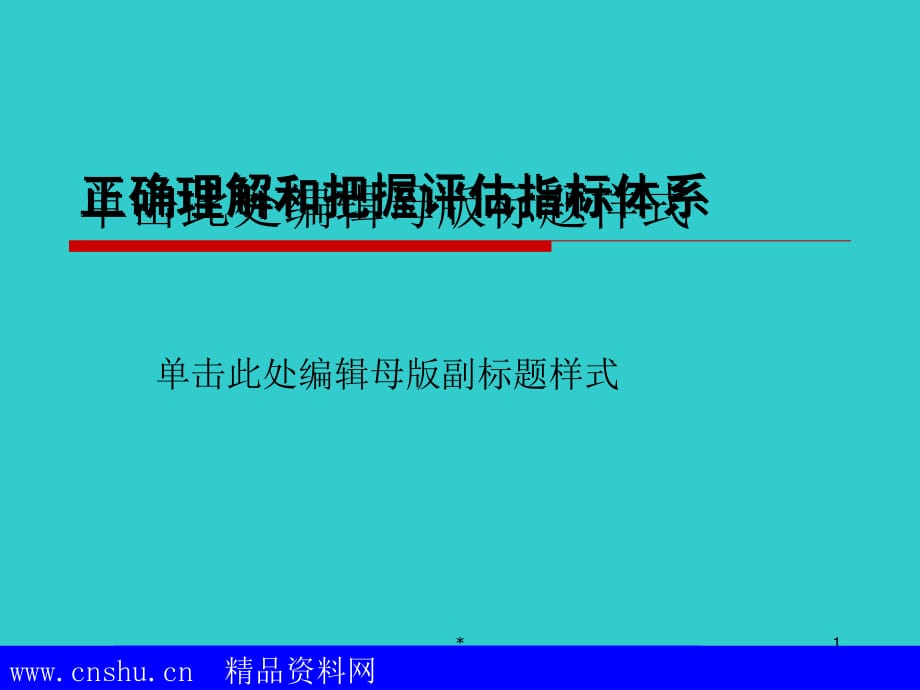 《精编》如何正确理解和把握评估指标体系_第1页