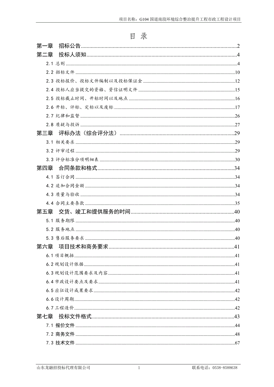 国道南段环境综合整治提升工程市政工程设计项目招标文件_第2页