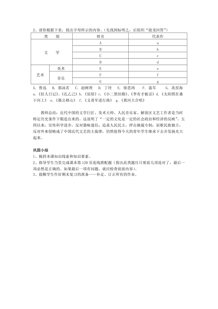 湖南省长沙市长郡芙蓉中学八年级历史上册 第22课 科学技术与思想文化（二）教案 新人教版_第2页