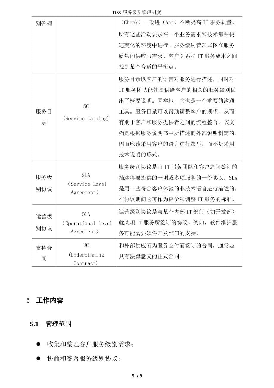 ITSS-服务级别管理制度_第5页