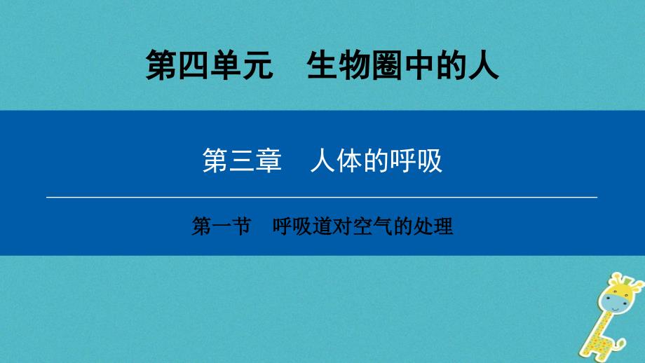 （深圳专用）2018七年级生物下册 第四单元 第三章 第一节 呼吸道对空气的处理课件 （新版）新人教版_第1页