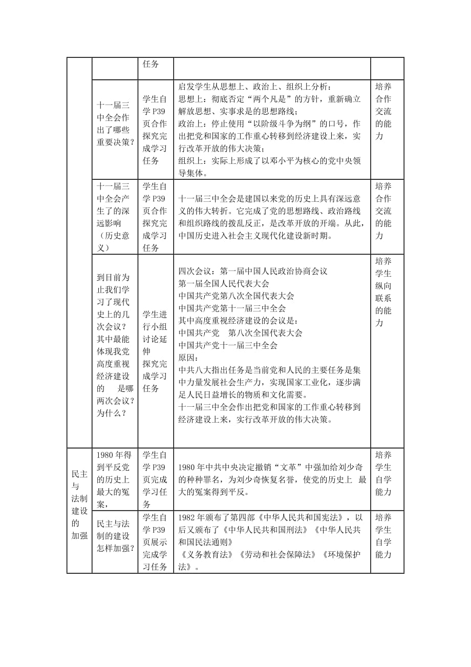 八年级历史上册 第8课 伟大的历史转折教案 鲁教版_第3页