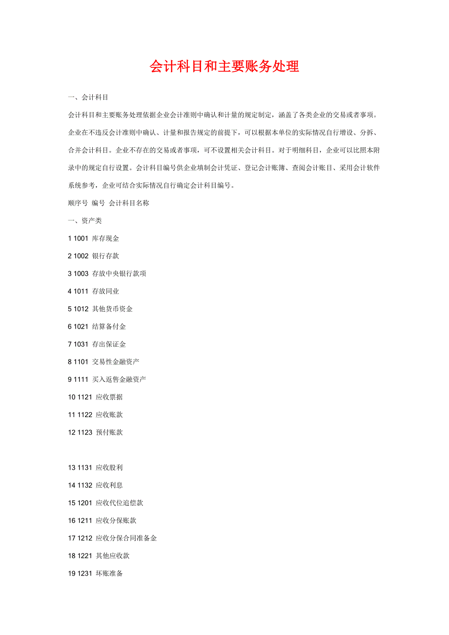 《精编》会计科目及主要帐务处理_第1页