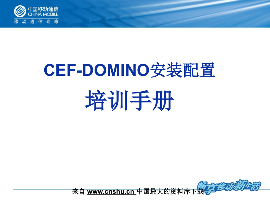 《精编》CEF-DOMINO安装配置培训管理手册_第1页