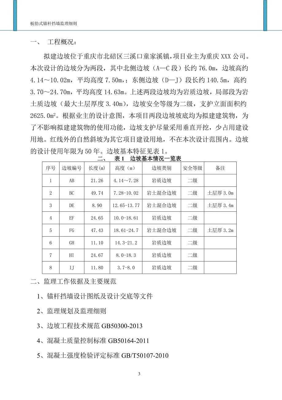 香溪美林板肋式锚杆挡墙工程监理细则_第3页