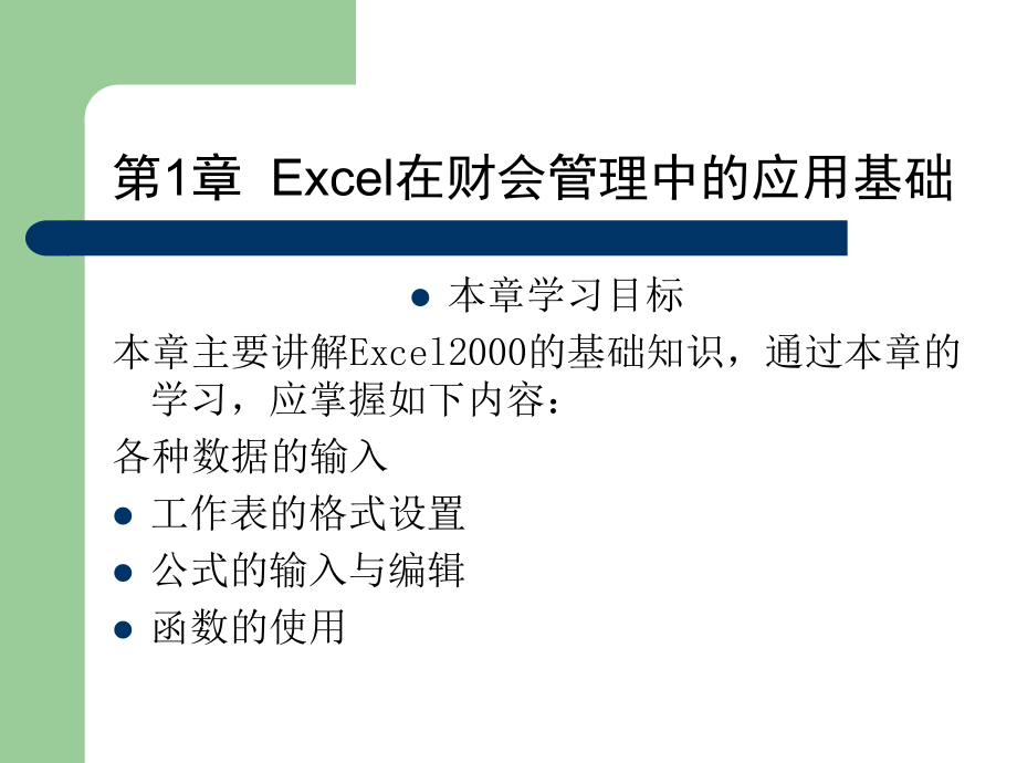 《精编》Excel在财会管理中的基本应用_第1页