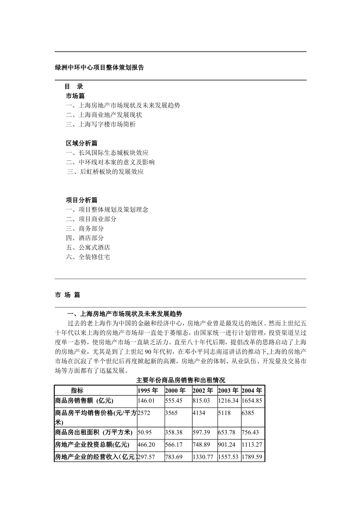 《精编》上海绿洲中环中心项目整体策划报告_第1页