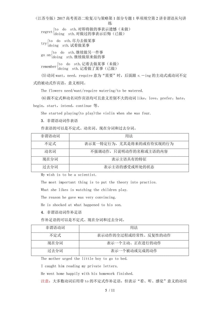 高考英语二轮复习与策略第1部分专题1单项填空第2讲非谓语从句讲练_第5页