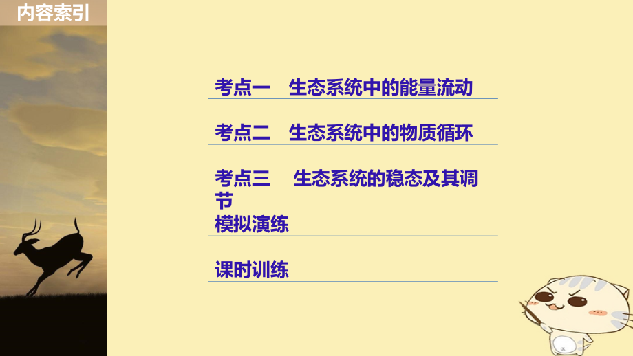 （浙江选考）2019版高考生物一轮总复习 第八单元 生物与环境 第28讲 能量流动和物质循环、生态系统的稳态及其调节课件_第3页