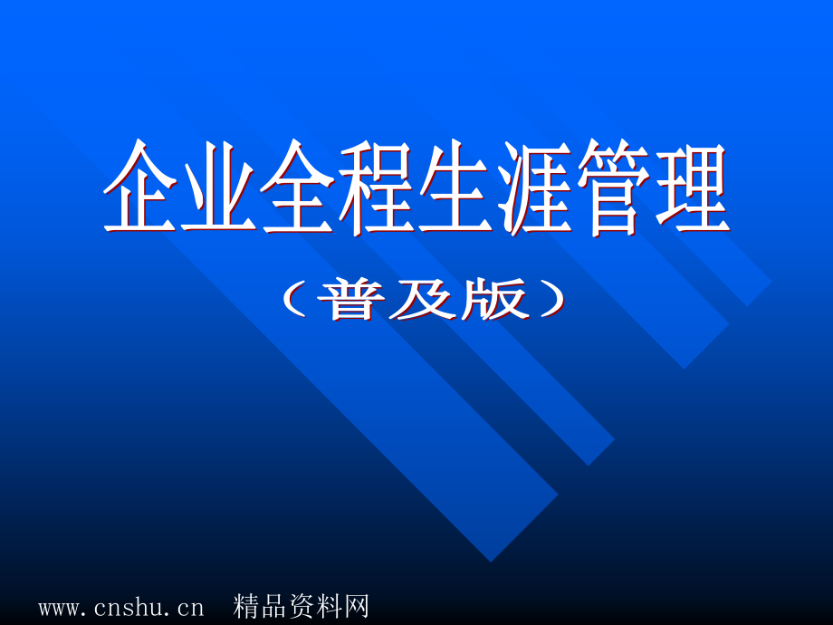 《精编》企业全程生涯管理规划_第1页