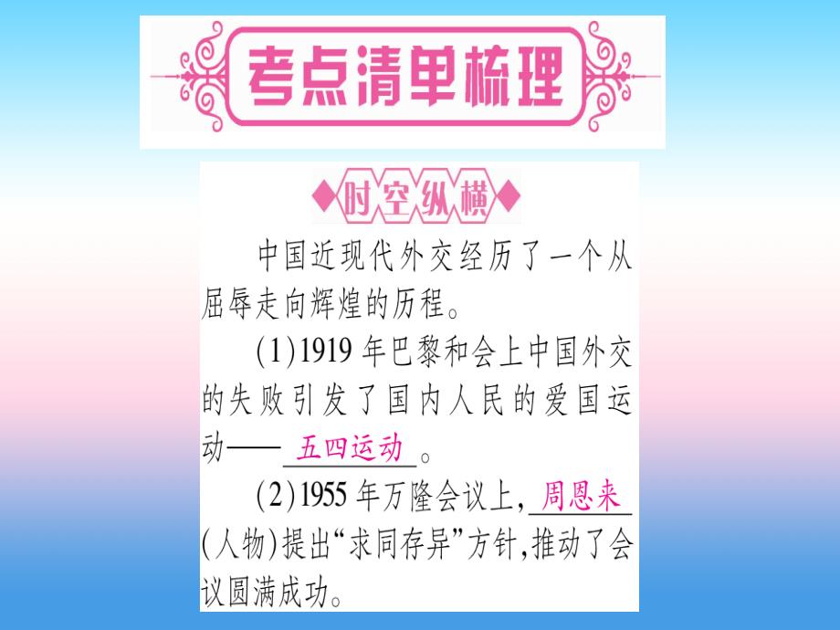 （甘肃专用）2019中考历史总复习 第一篇 考点系统复习 板块三 中国现代史 主题五 国防建设与外交成就（精讲）课件_第4页