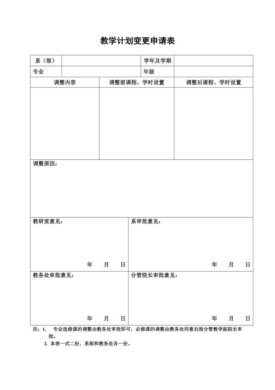 教学计划变更申请表范本_第1页