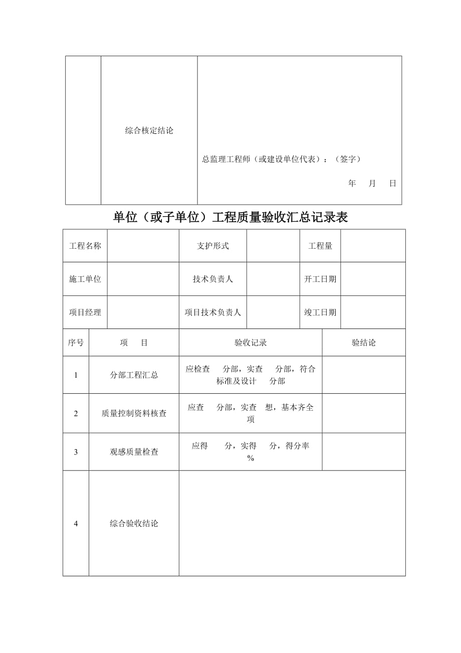 煤矿井巷工程质量验收记录(2013表)_第4页