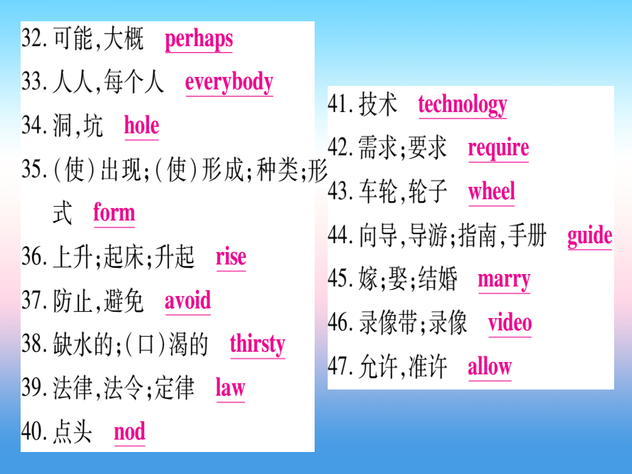 （课标版）2019年中考英语准点备考 第一部分 教材系统复习 考点精讲十四 九上 Unit 2课件_第4页